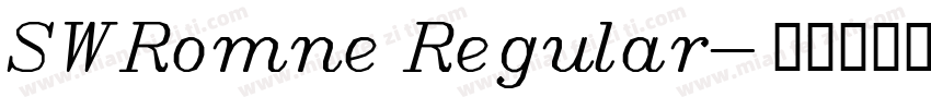 SWRomne Regular字体转换